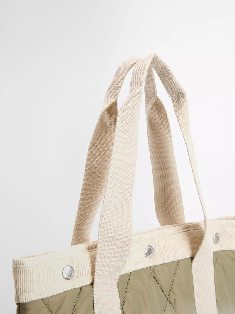 Barbour Healy quilted tote bag Bleached Olive (British brand)