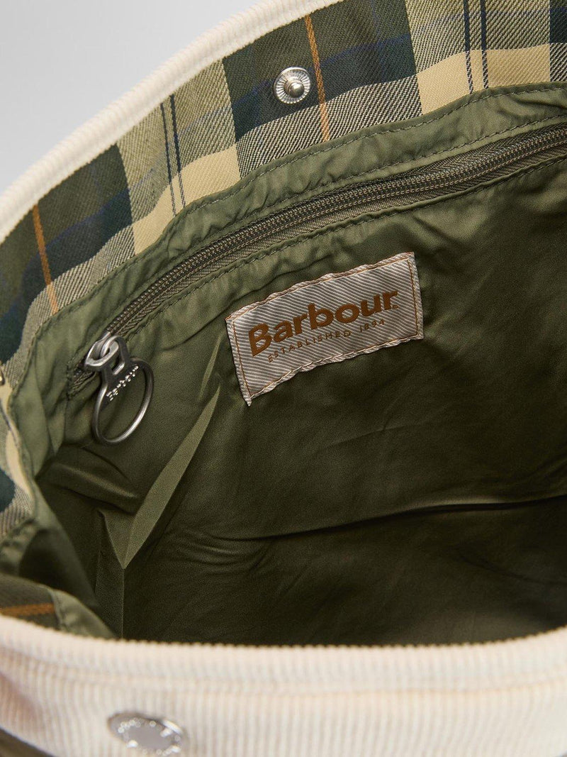 Barbour Healy quilted tote bag Bleached Olive (British brand)
