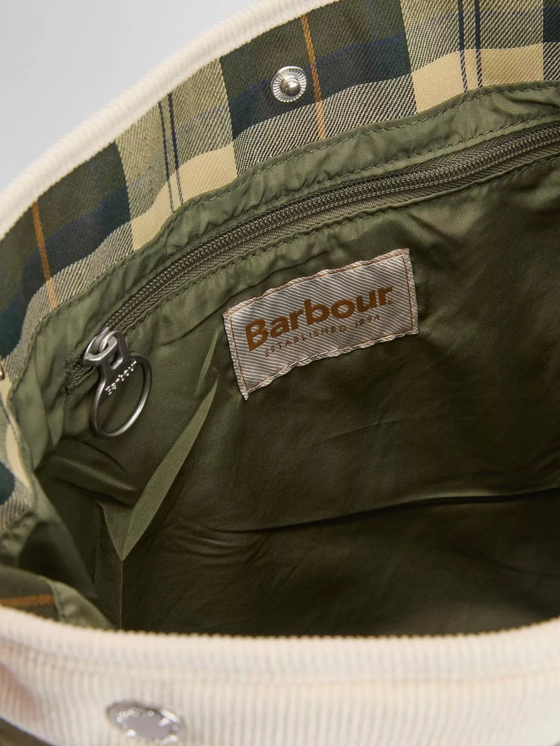 Barbour Healy quilted tote bag Bleached Olive (British brand)