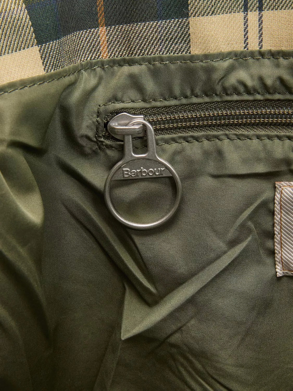 Barbour Healy quilted tote bag Bleached Olive (British brand)
