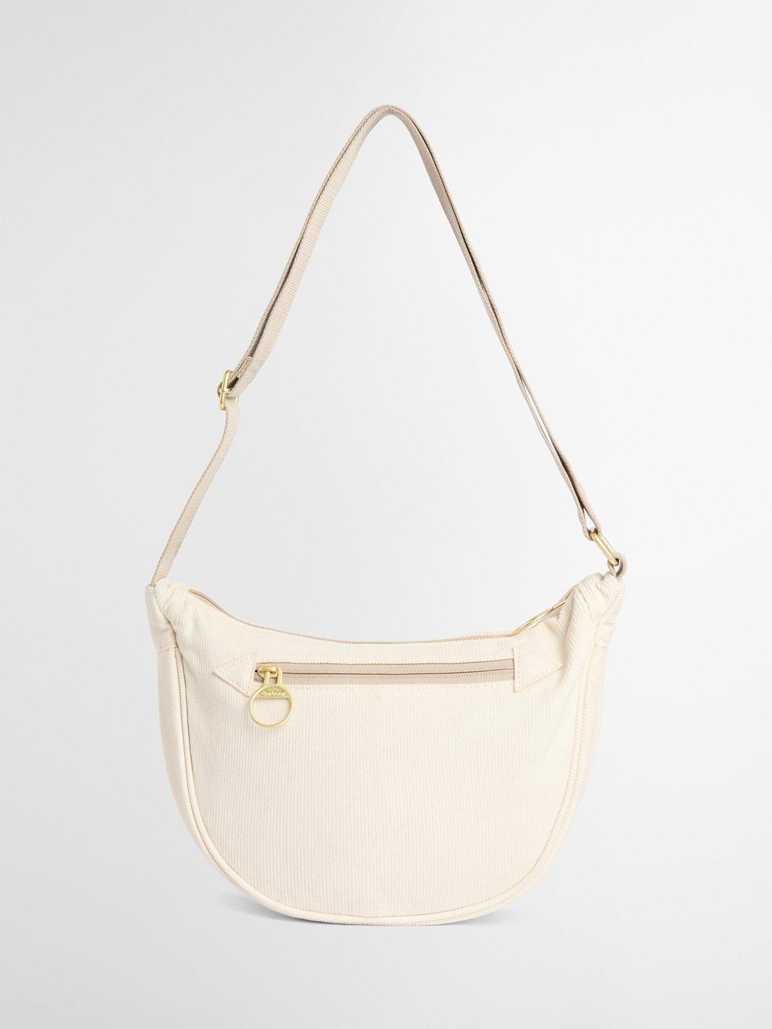 Barbour Mia Sling Bag white cotton shoulder strap - British product
