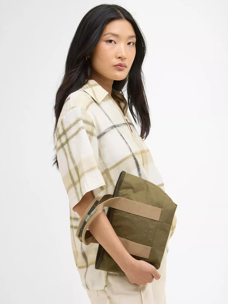 Barbour Mya Mini Cotton Tote Bag Dusky Green, UK version
