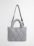 Barbour gingham quilted mini tote bag Navy White - British product