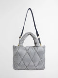 Barbour gingham quilted mini tote bag Navy White - British product
