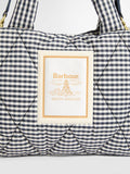 Barbour gingham quilted mini tote bag Navy White - British product