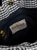 Barbour gingham quilted mini tote bag Navy White - British product