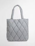 Barbour Riah gingham quilted tote bag navy white - British product