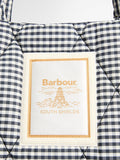 Barbour Riah gingham quilted tote bag navy white - British product
