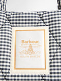 Barbour Riah gingham quilted tote bag navy white - British product