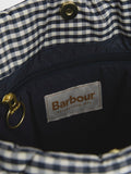 Barbour Riah gingham quilted tote bag navy white - British product