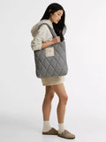 Barbour Riah gingham quilted tote bag navy white - British product