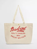 Barbour Varsity Logo Tote Bag red cotton bag, imported from the UK