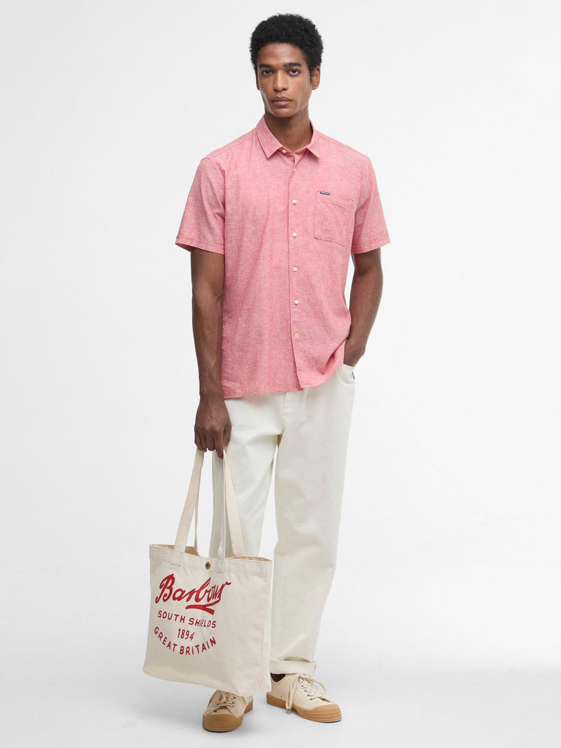 Barbour Varsity Logo Tote Bag red cotton bag, imported from the UK