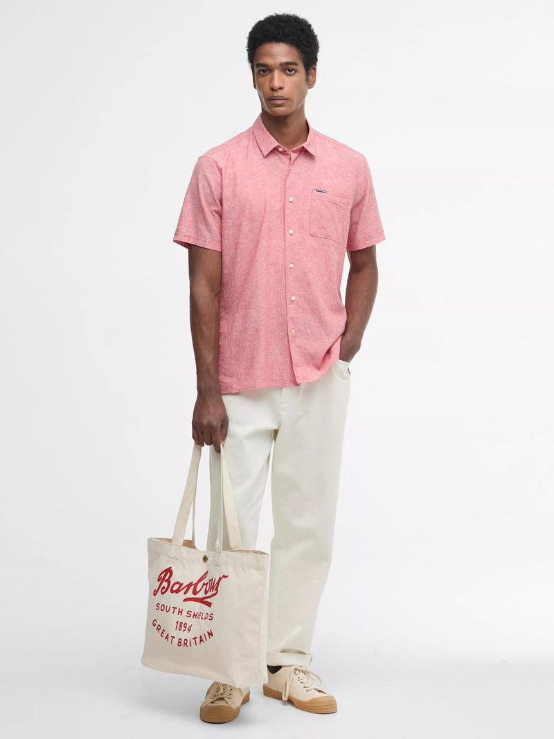 Barbour Varsity Logo Tote Bag red cotton bag, imported from the UK