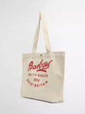 Barbour Varsity Logo Tote Bag red cotton bag, imported from the UK