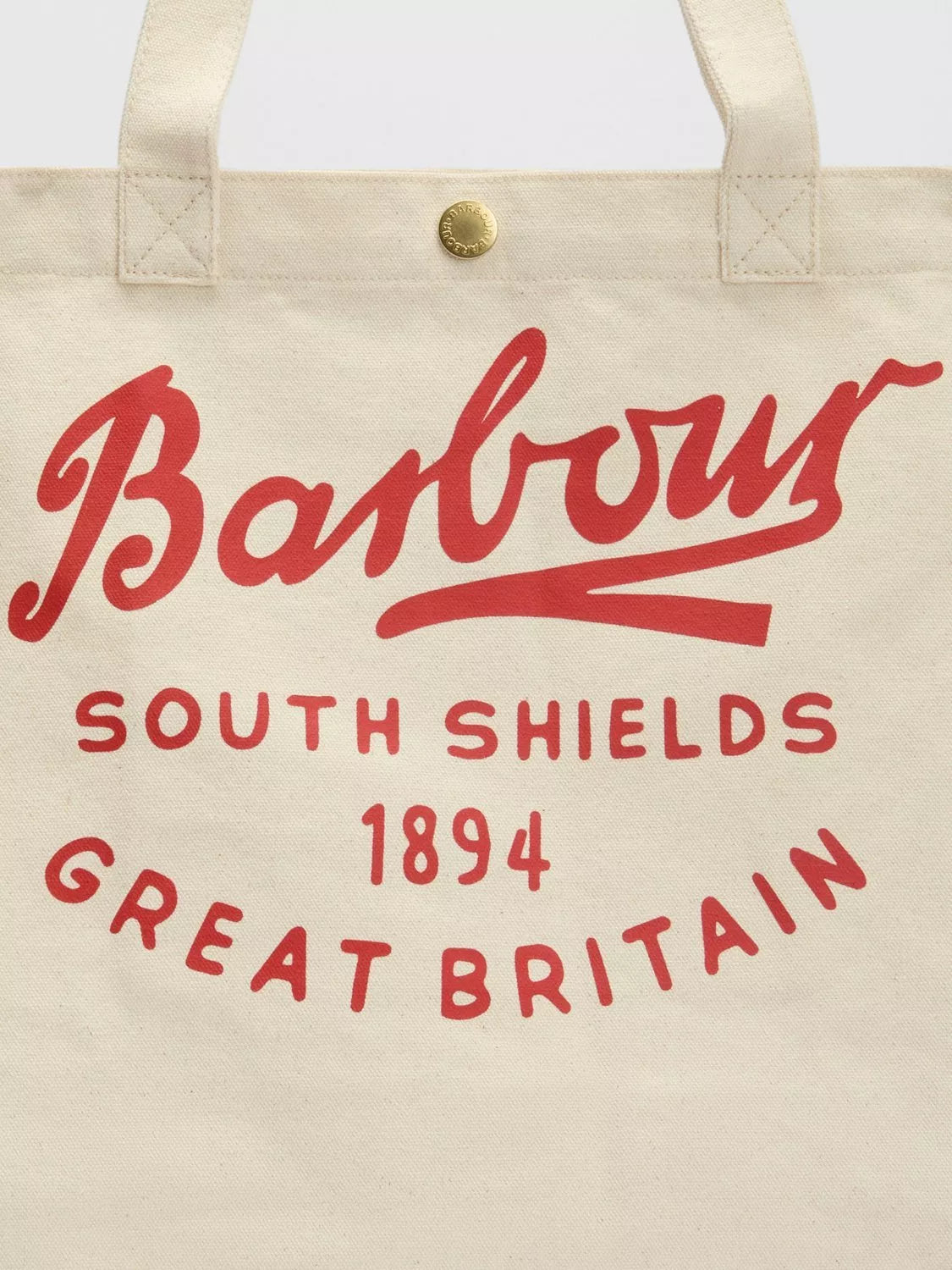 Barbour Varsity Logo Tote Bag red cotton bag, imported from the UK