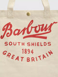 Barbour Varsity Logo Tote Bag red cotton bag, imported from the UK