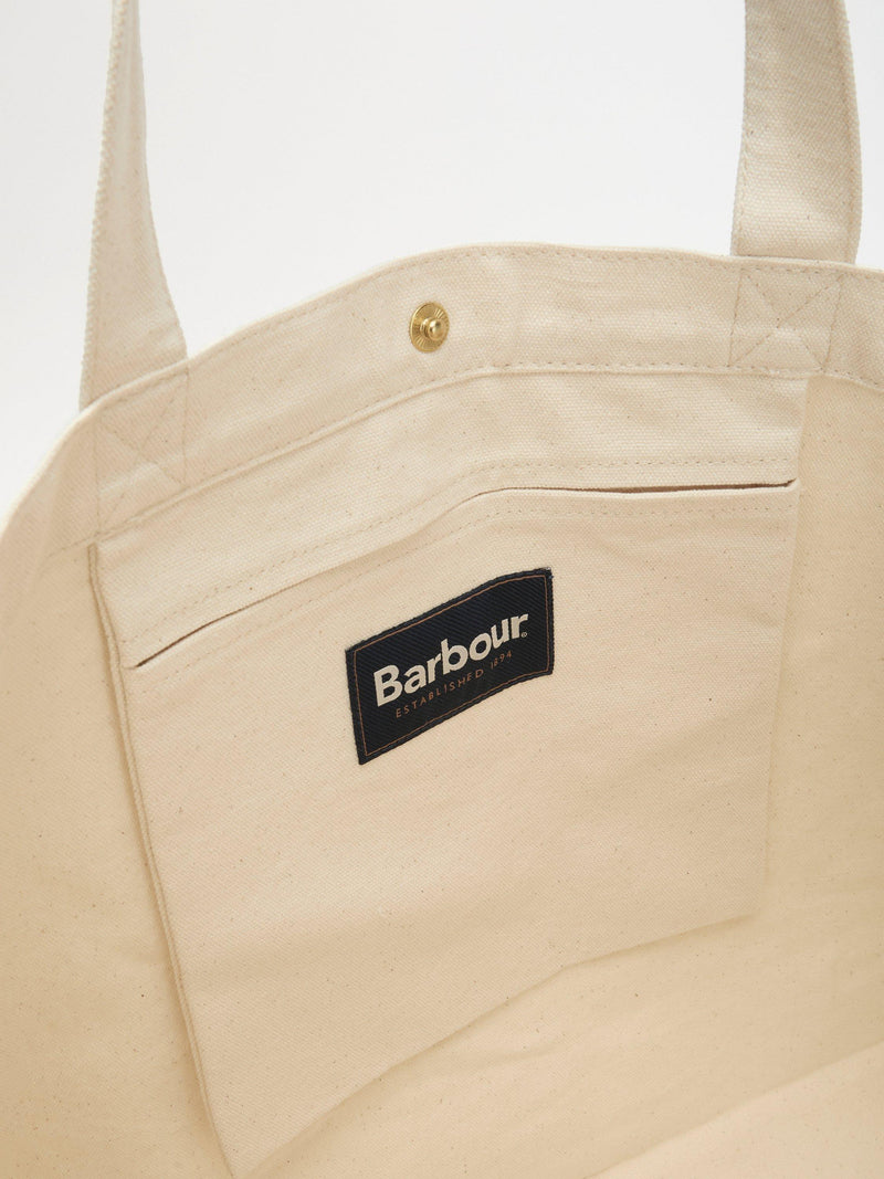 Barbour Varsity Logo Tote Bag red cotton bag, imported from the UK