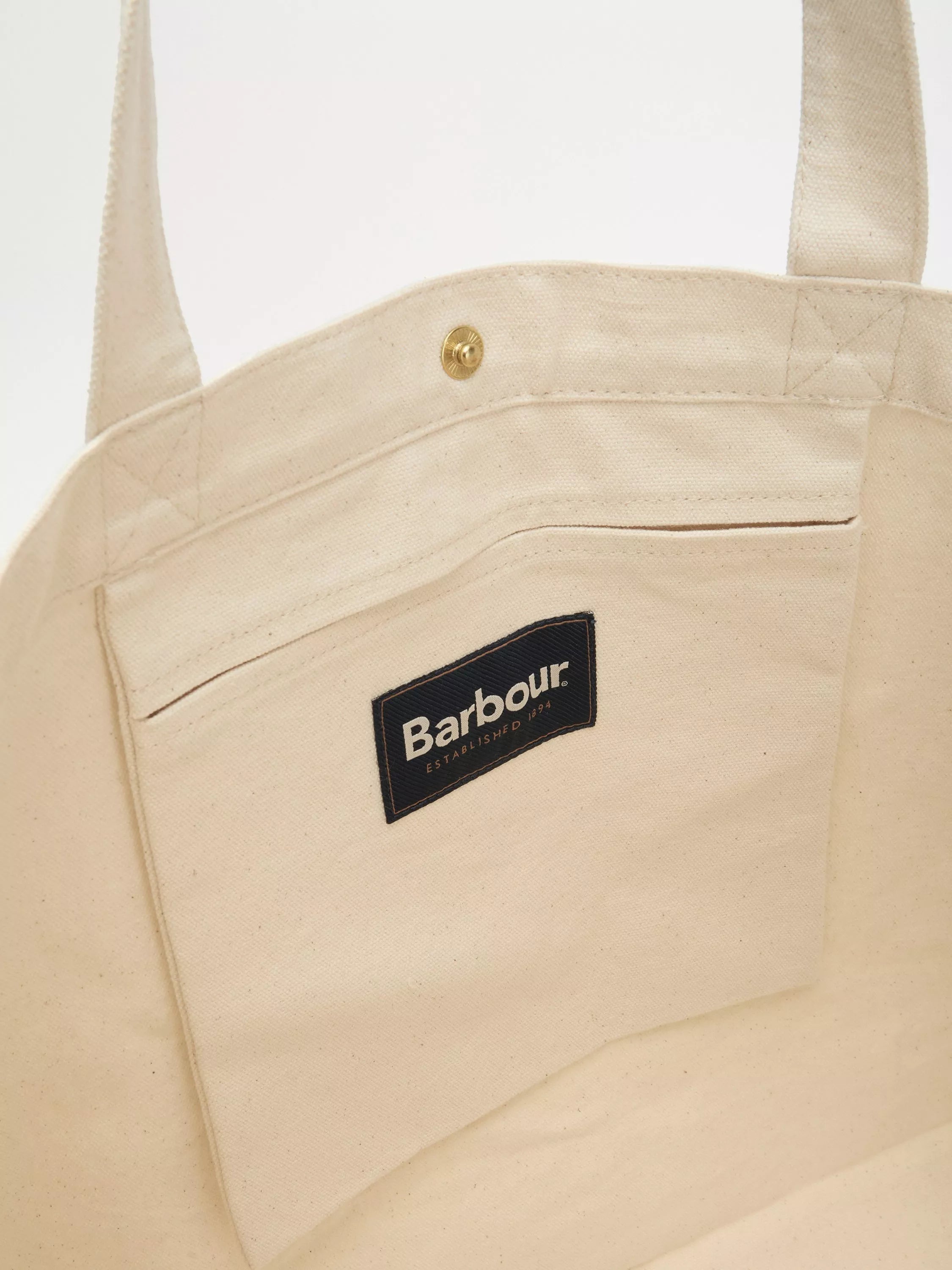Barbour Varsity Logo Tote Bag red cotton bag, imported from the UK