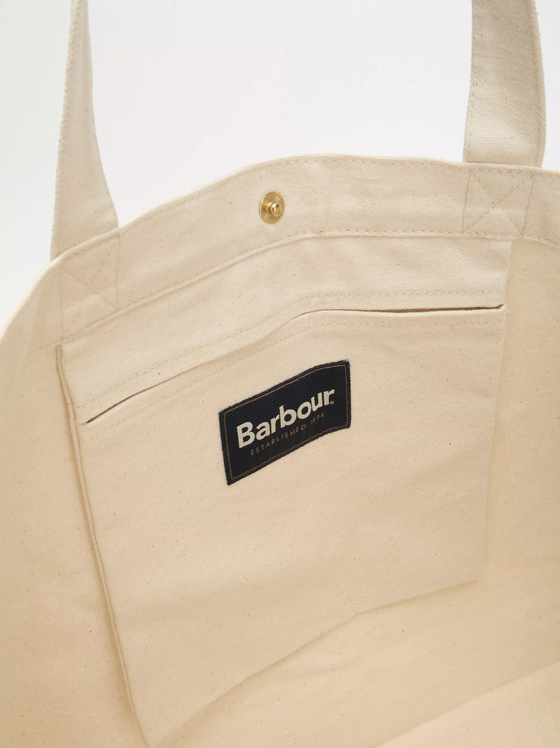 Barbour Varsity Logo Tote Bag red cotton bag, imported from the UK