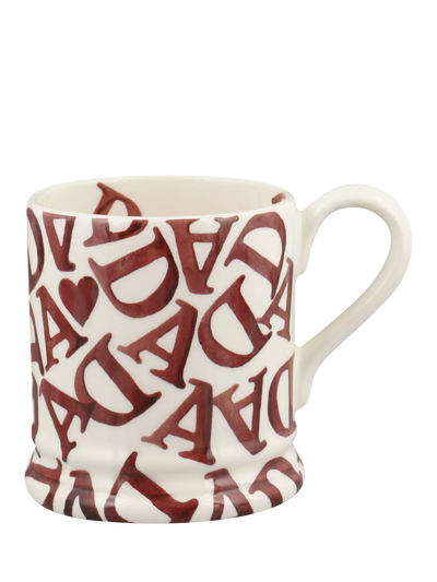 John Lewis Emma Bridgewater DAD Half Pint Earthenware Mug, Red, 300ml- Buy online at McGrocer