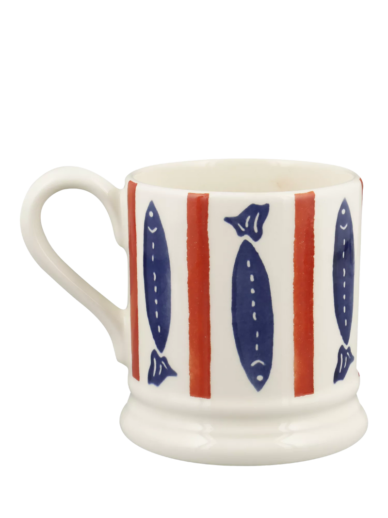 Emma Bridgewater Seafood Stripe earthenware mug 300ml, UK version