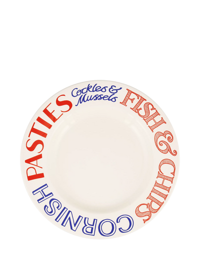 John Lewis Emma Bridgewater Red & Blue Toast British Beaches Earthenware Dinner Plate, 27cm- Buy online at McGrocer