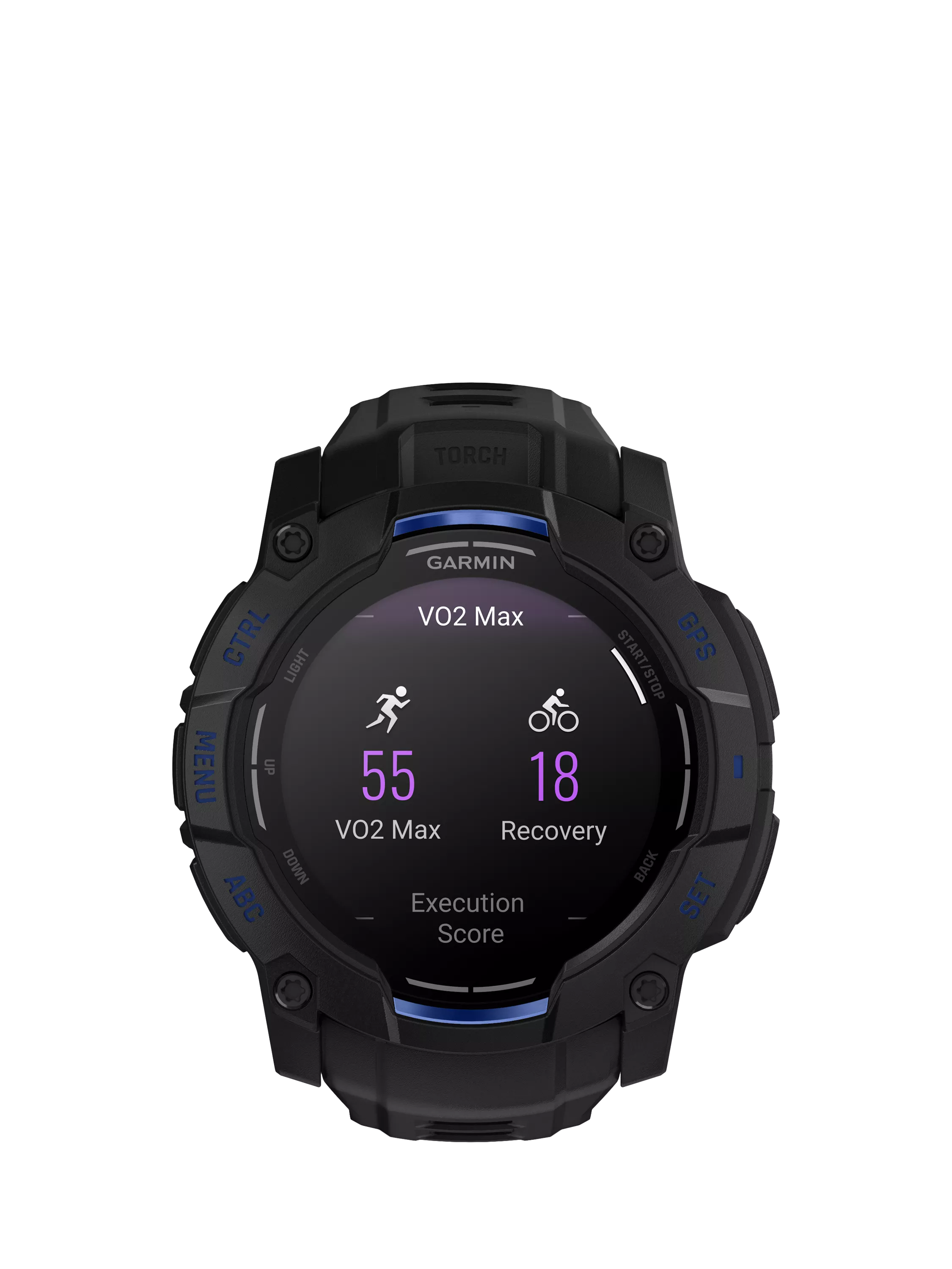 Garmin Instinct 3 Rugged GPS Smartwatch, 50mm, Black with Black/Bolt Blue Band