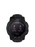 Garmin Instinct 3 Rugged GPS Smartwatch, 50mm, Black with Black/Bolt Blue Band