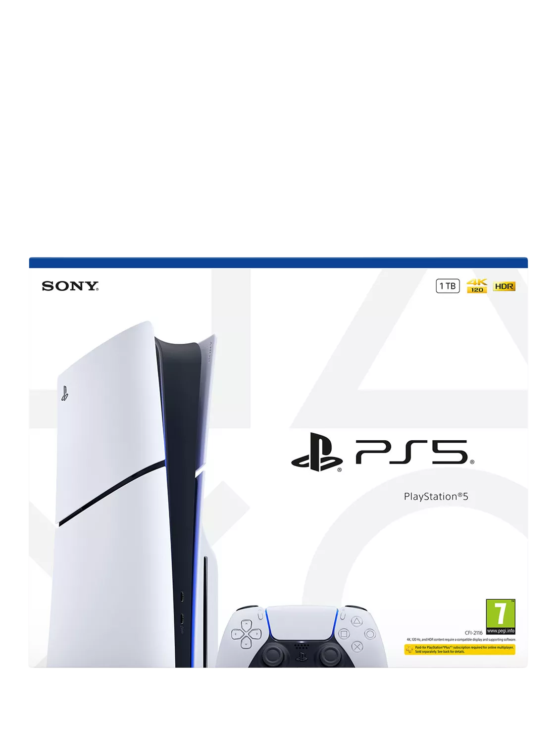 Sony PS5 Slim console with DualSense controller 1TB, UK version