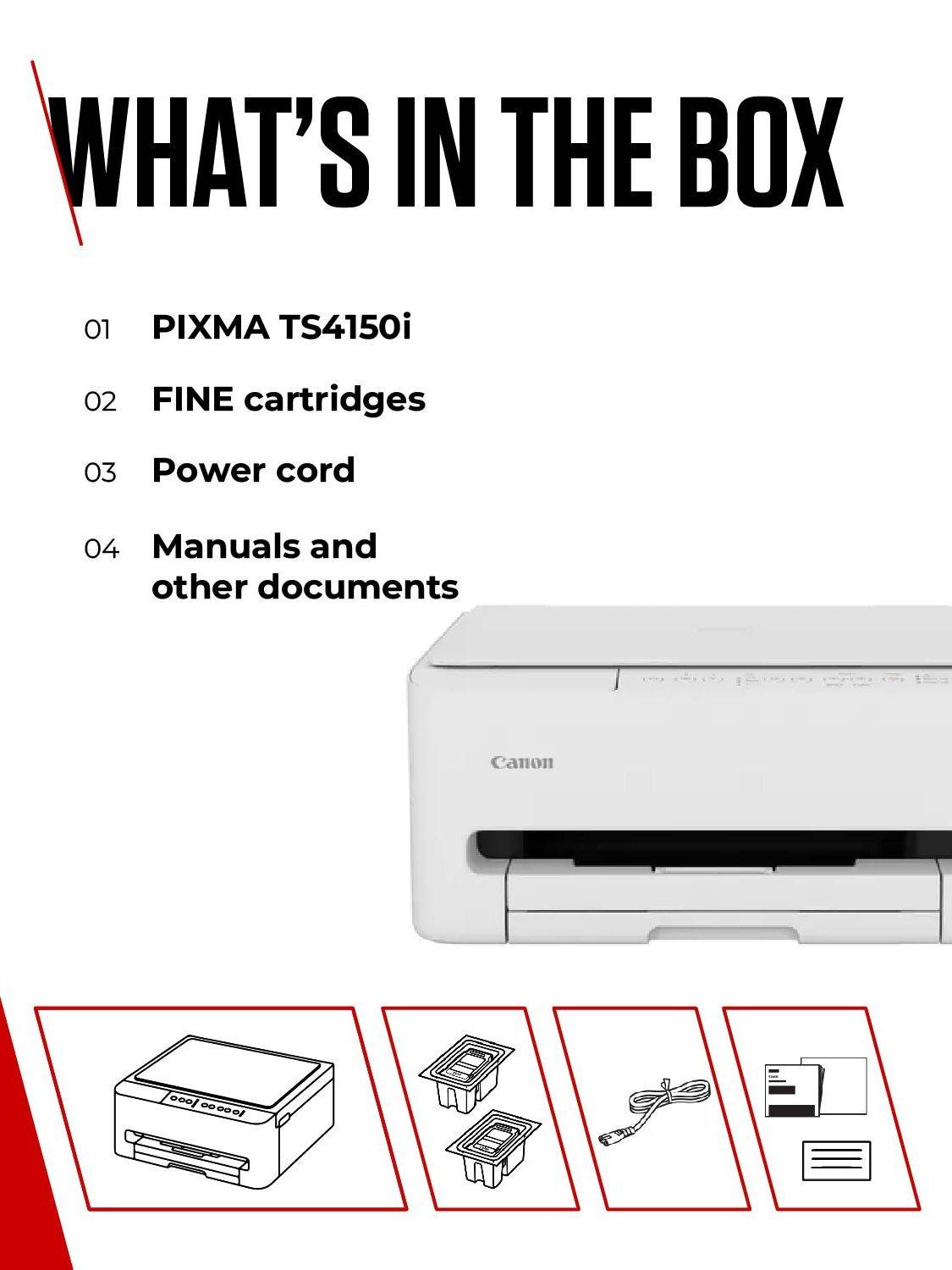 Canon PIXMA TS4150i all-in-one wireless printer white (British brand)