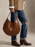 Ralph Lauren Polo ID Medium Leather Shoulder Bag in Cuoio, imported from the UK