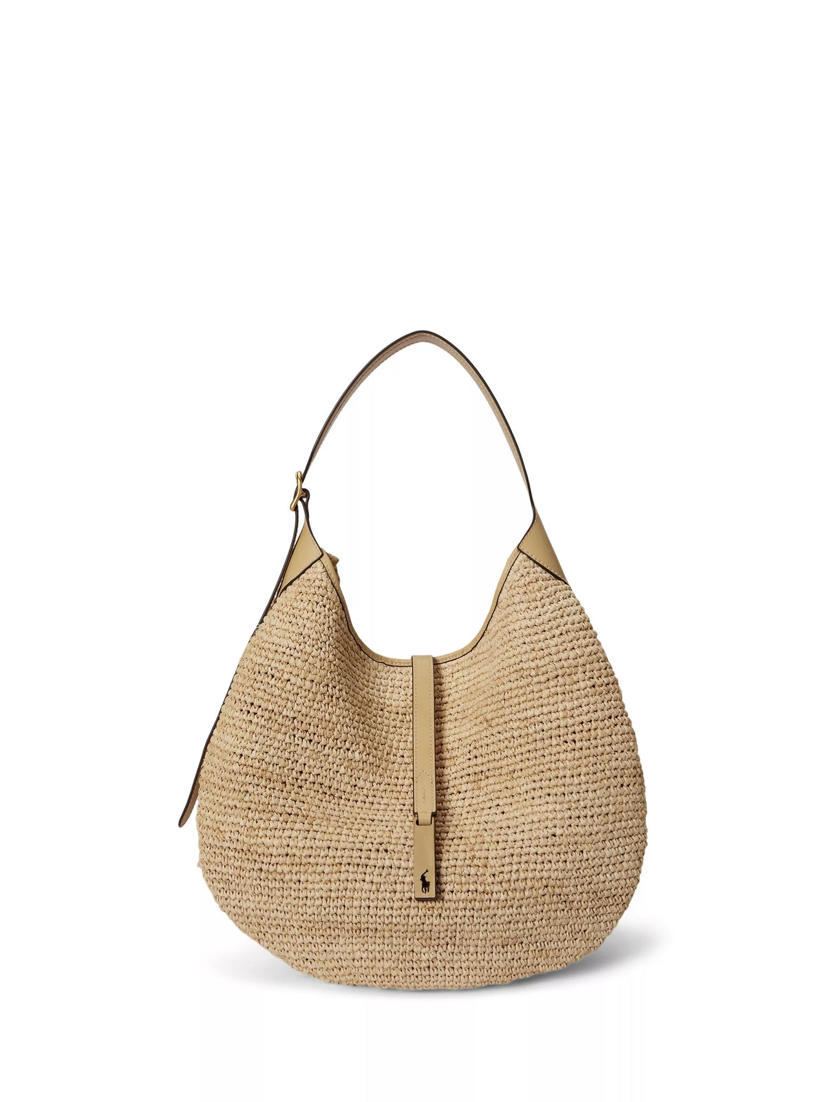 Polo Ralph Lauren Polo ID Raffia Shoulder Bag, Natural/Cashmere