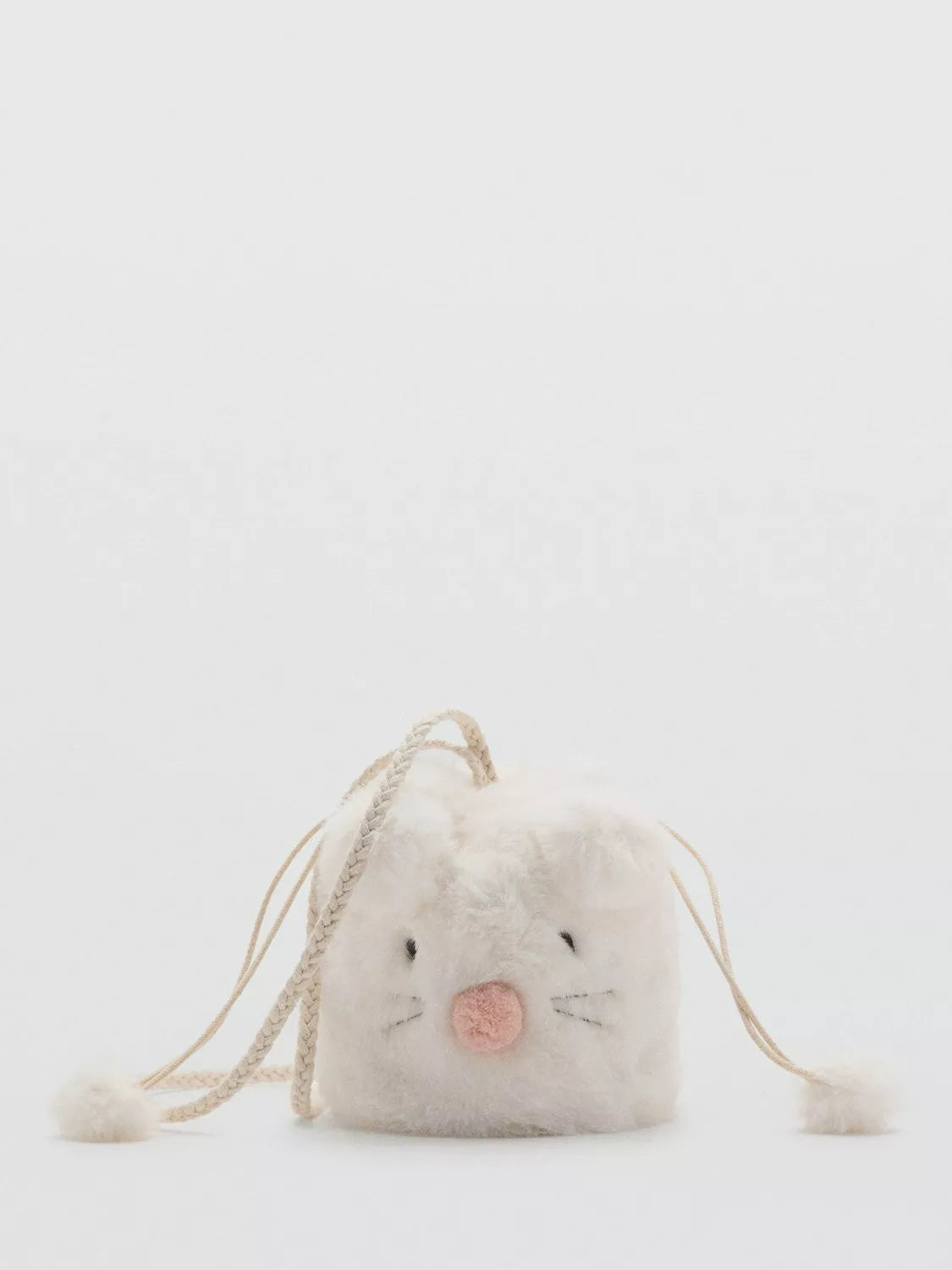 Mango kids faux fur cat bag light beige - British product