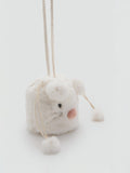 Mango kids faux fur cat bag light beige - British product