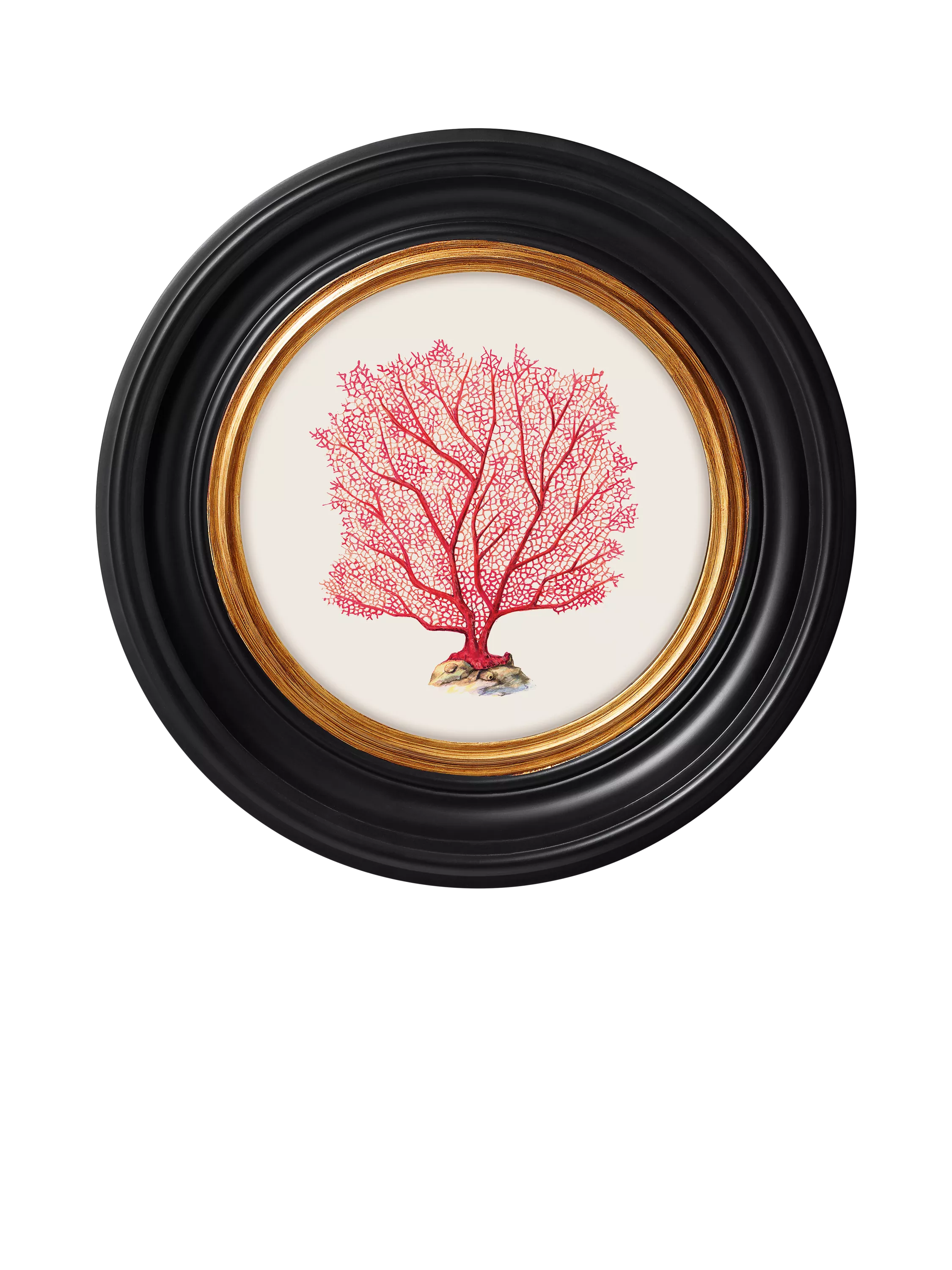Brookpace Lascelles sea flame round framed print 36cm - British product
