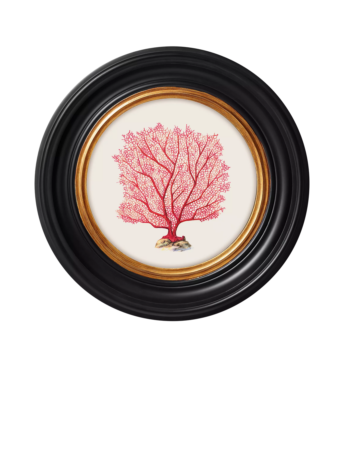 Brookpace Lascelles sea flame round framed print 36cm - British product