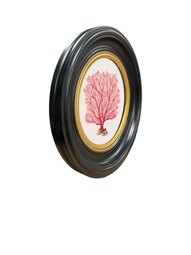 Brookpace Lascelles sea flame round framed print 36cm - British product