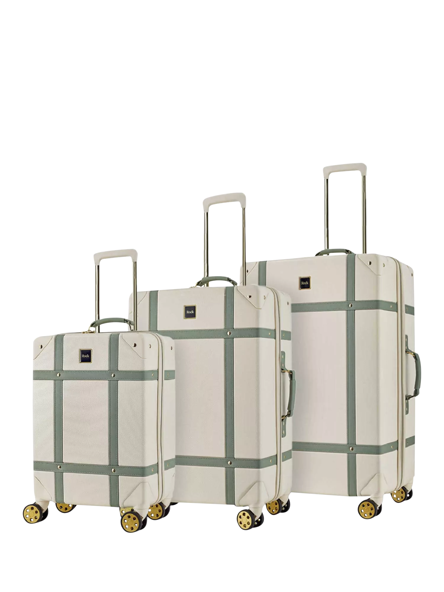 Rock Vintage 8-Wheel Hard Shell Suitcase, Set of 3