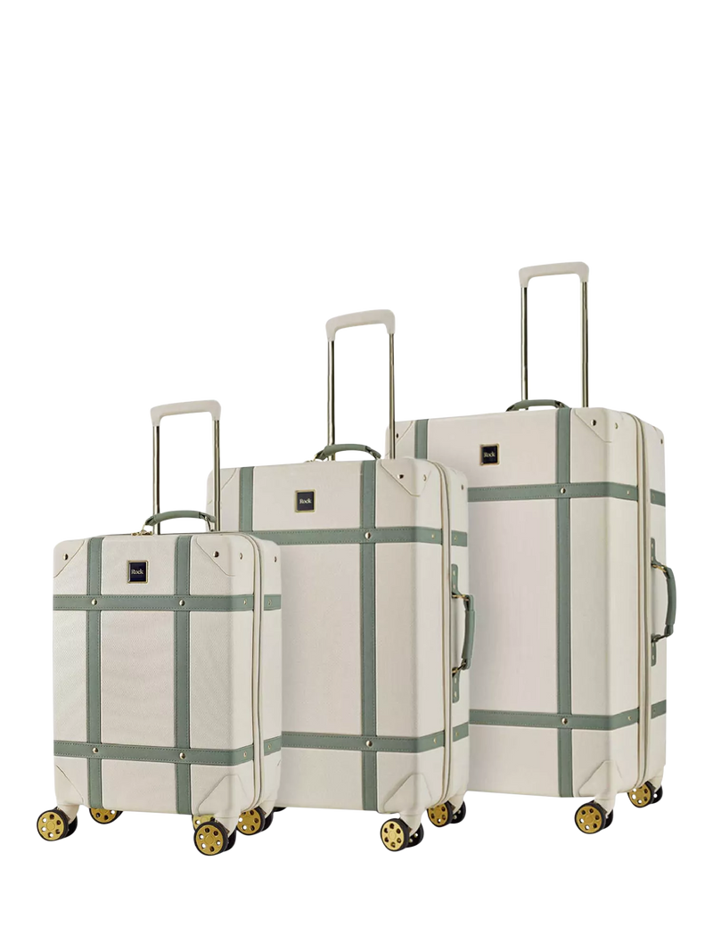 Rock Vintage 8-Wheel Hard Shell Suitcase, Set of 3
