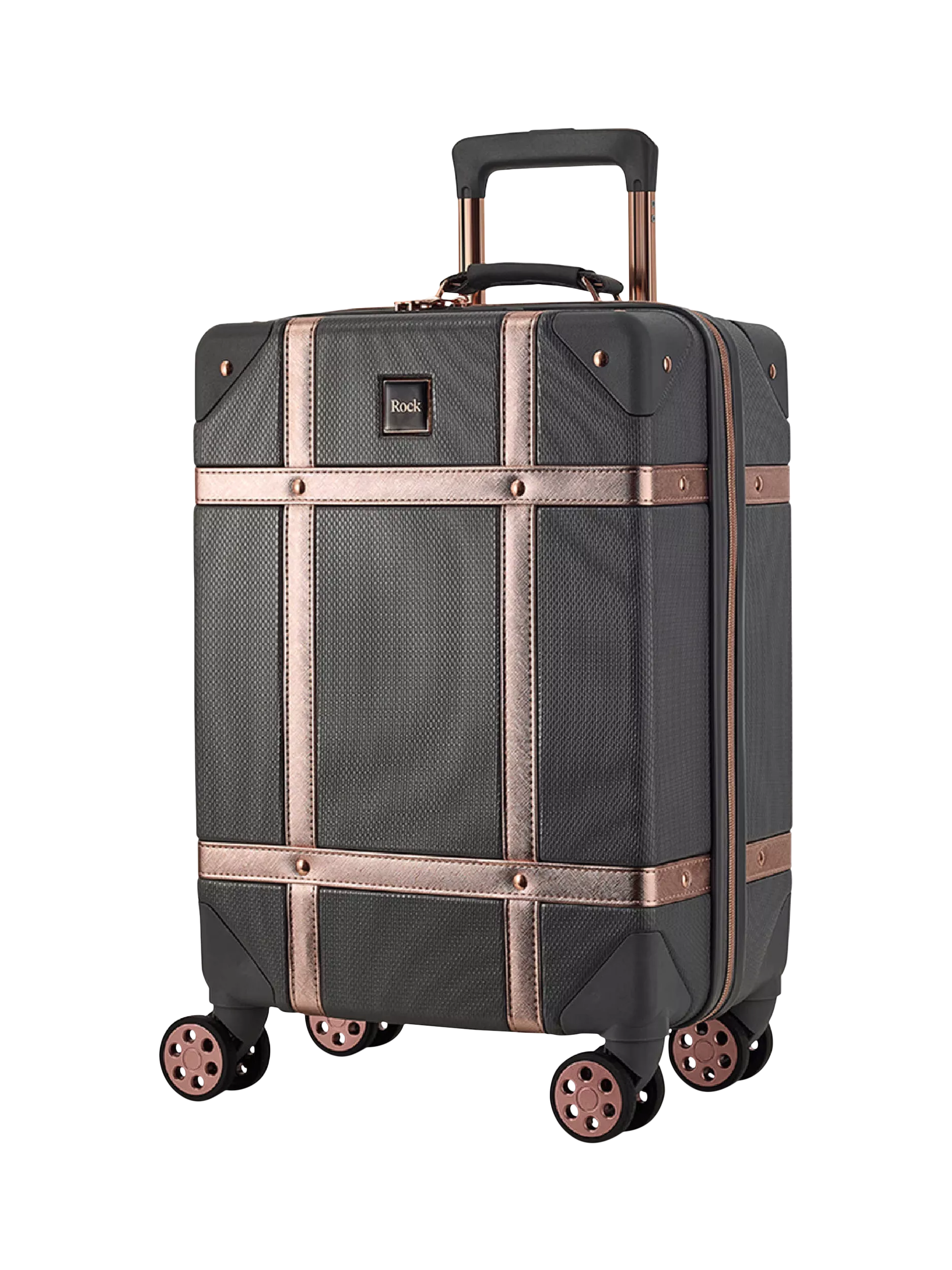 Rock Vintage 8-Wheel 55cm Hard-Sided Cabin Suitcase