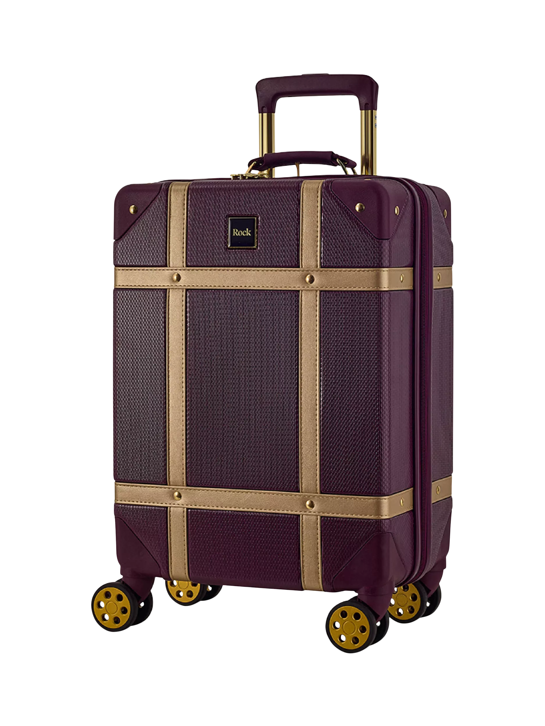 Rock Vintage 8-Wheel 55cm Hard-Sided Cabin Suitcase