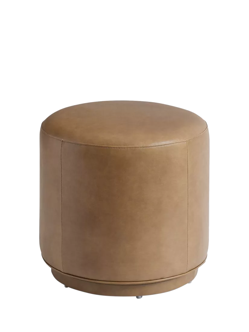 Pottery Barn Jake leather swivel stool taupe, imported from the UK