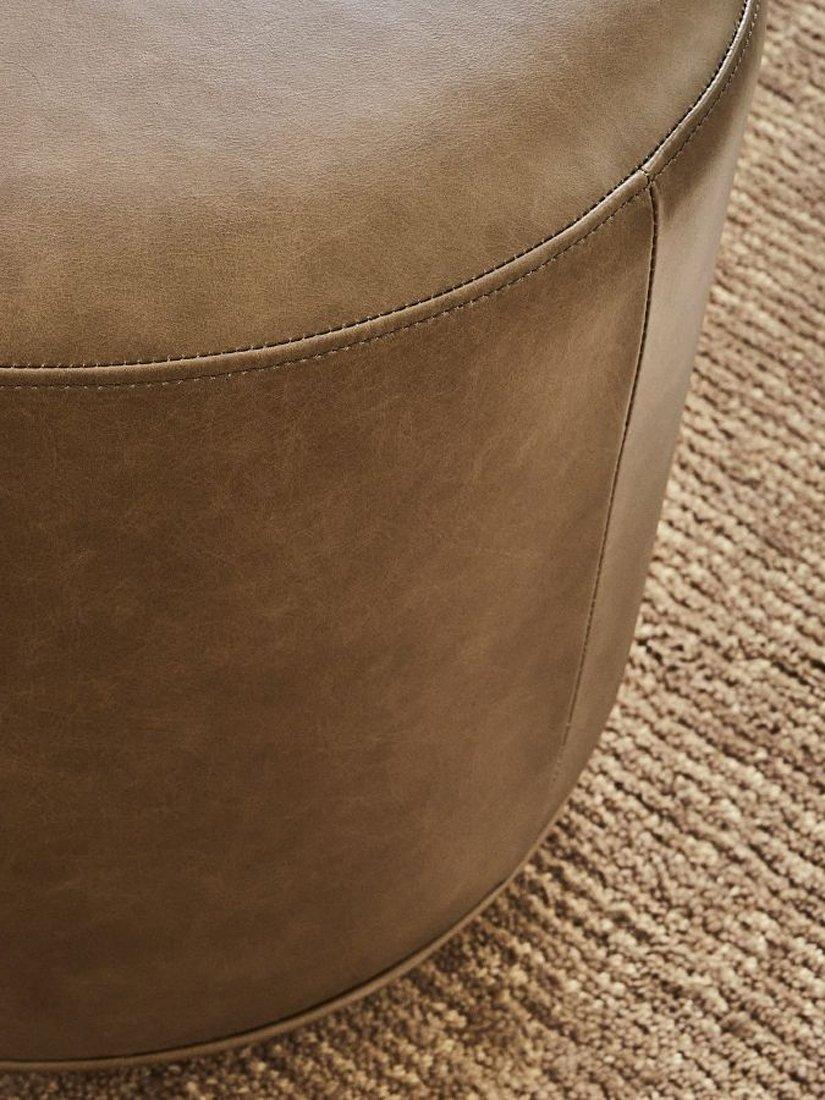 Pottery Barn Jake leather swivel stool taupe, imported from the UK