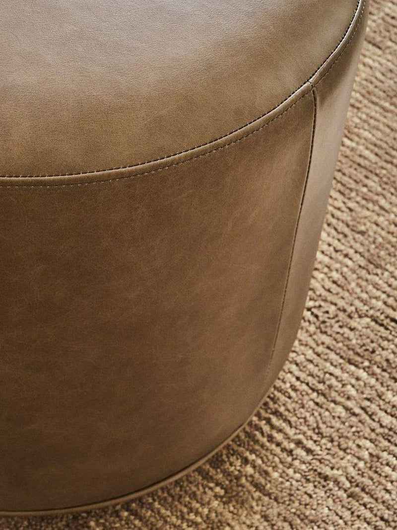 Pottery Barn Jake leather swivel stool taupe, imported from the UK