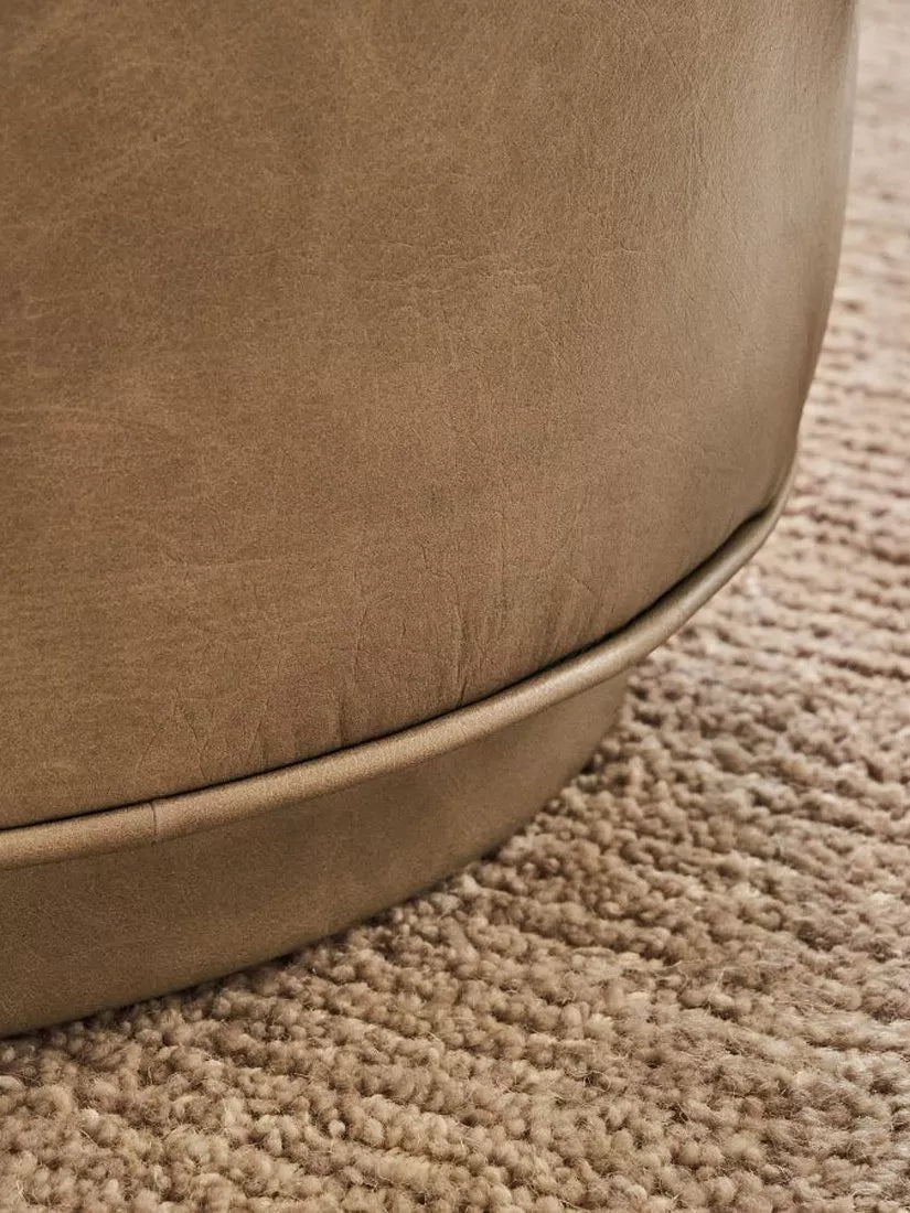 Pottery Barn Jake leather swivel stool taupe, imported from the UK