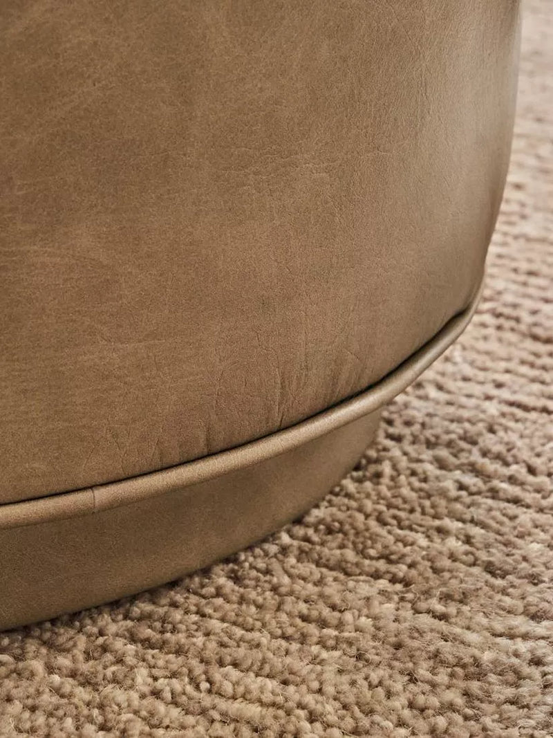 Pottery Barn Jake leather swivel stool taupe, imported from the UK