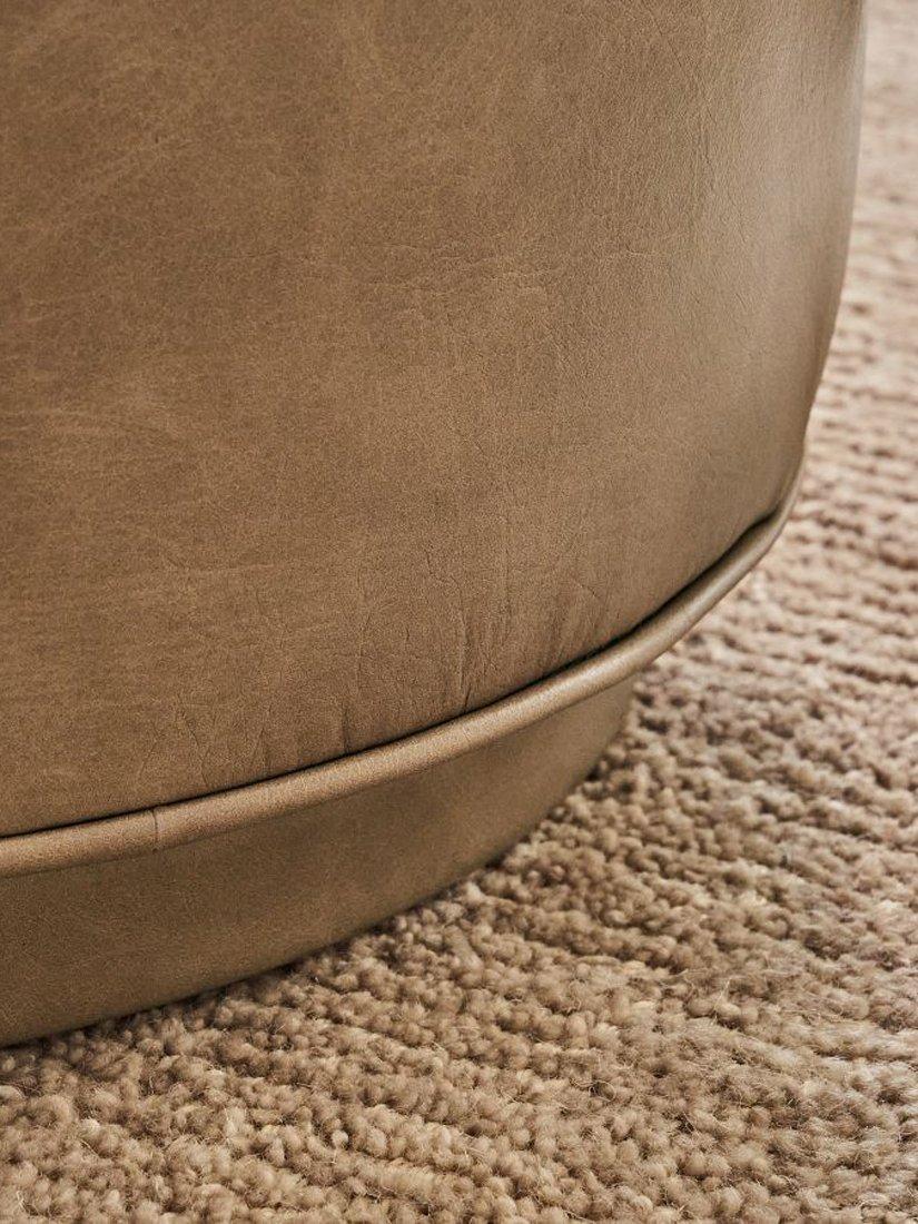 Pottery Barn Jake leather swivel stool taupe, imported from the UK