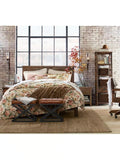 Pottery Barn Kirkham tufted leather stool light brown, imported from the UK