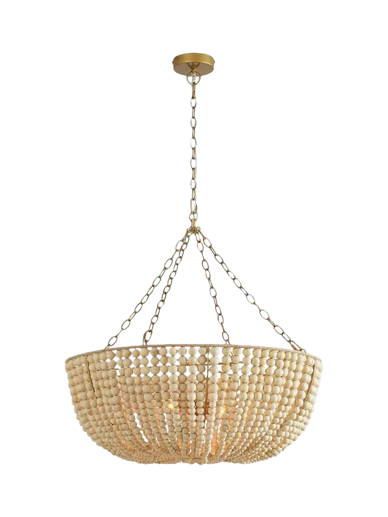 Pottery Barn Bristol bowl beaded wood chandelier 76cm - British product